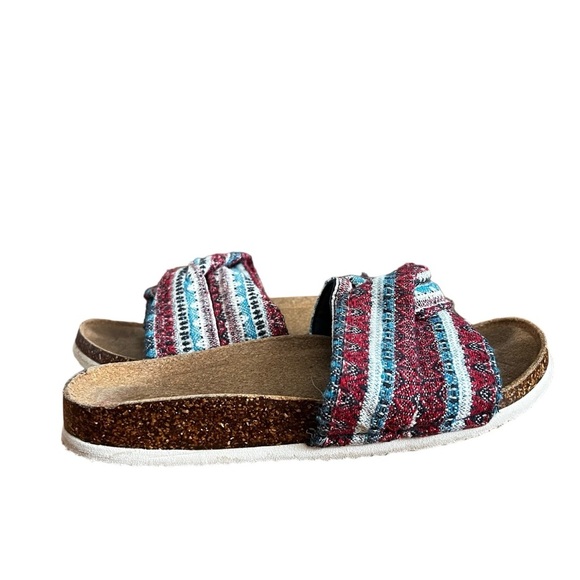 Aerie Resort Twist Detail Slide Sandals Womens Size 7 Vacation Summer Multicolor - Picture 2 of 10